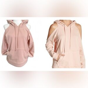 Romeo + Juliet Couture Blush Pink Cold Shoulder Hoodie Sweatshirt Size S